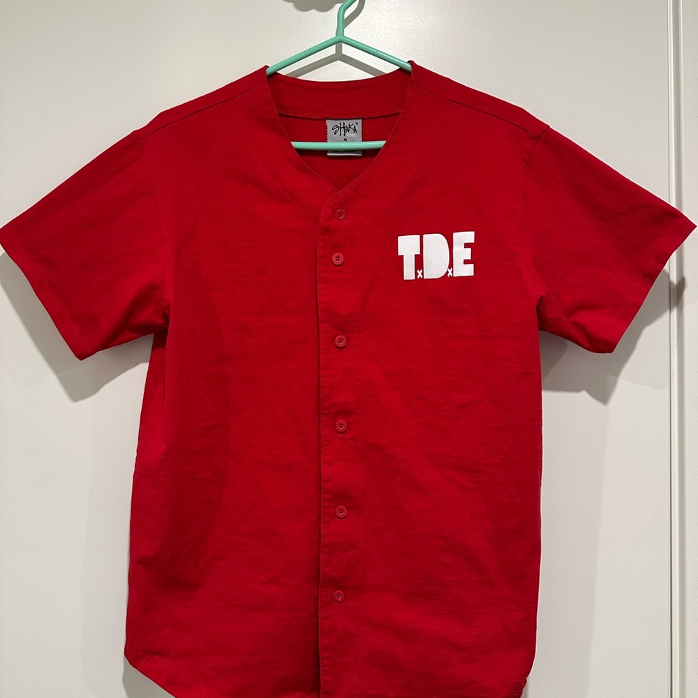 T.D.E. Red Button-Up Shirt
